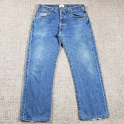 LEVIS 501 Jeans 32x27 Button Fly Vintage Y2k Blue Denim Pants Tag 33x36 • $50