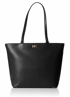 NWT Michael Kors Women’s Medium MOTT Tote Shopper Smooth BLACK Leather $268 • $120