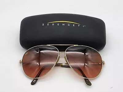 Vintage Serengeti 5509 Essentials Aviator Sunglasses 90s Champagne  • $200