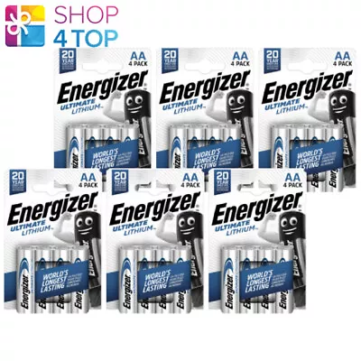 24 Energizer Aa Ultimate Lithium L91 Batteries 4bl 1.5v Mignon Fr6 2042 New • $138.69