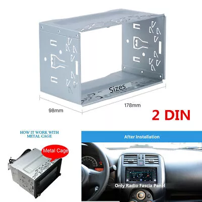 Universal Car Radio Frame Fascia Plate DVD Player Mount Install Dash Bezel 2 DIN • $21.50