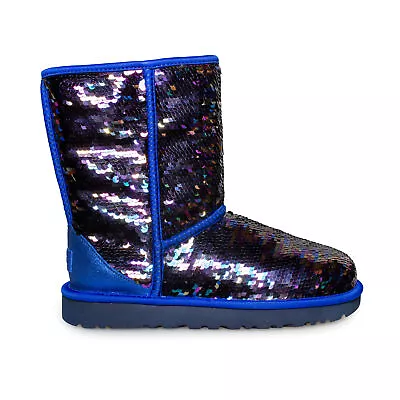Ugg Classic Short Sequin Navy Tonal Fashion Sparkle Women's Boots Size Us 9 New • $118.29