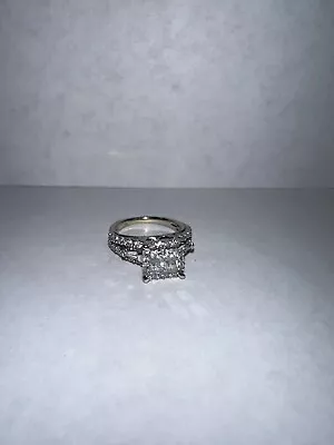 $727 • Buy 1 1/5CTW 14K White Gold Princess Cut Diamond Zales Engagement Ring
