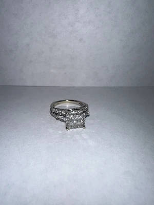 $727 • Buy 1 1/5CTW 14K White Gold Princess Cut Diamond Zales Engagement Ring