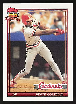 1991 Topps Vince Coleman #160 St. Louis Cardinals • $1.49