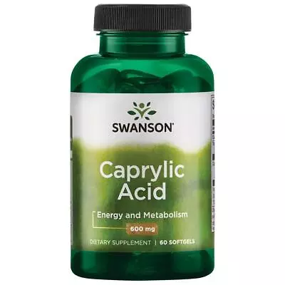 Swanson Caprylic Acid 600mg 60 Softgels Energy Boost Metabolism MCT • £12.48