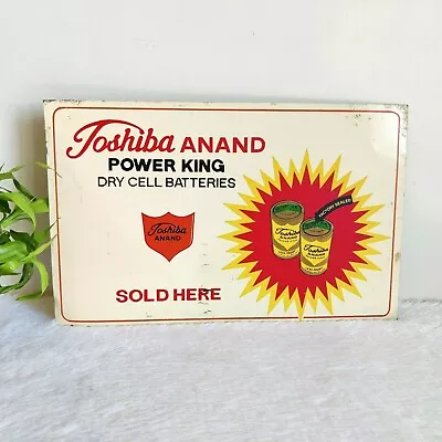 Vintage Toshiba Anand Powder King Dry Cell Batteries Adv Tin Sign Board TS396 • $117.25