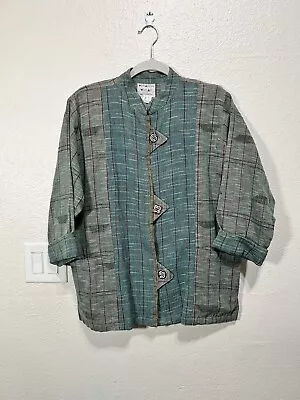 Veranda Wear Art To Wear Hand Made Woven Guatemala Jacket Pockets  Sz S • $99