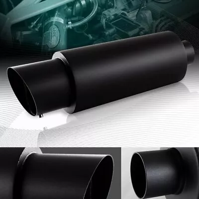 4  N1 Slant Tip 2.5  Inlet Black Stainless T304 Racing Exhaust Muffler+silencer • $37.95