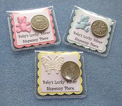 Lucky 'Silver' Sixpence Gift. New Baby*Baby Shower*Christening*Girl*Boy*Neutral • £2.95