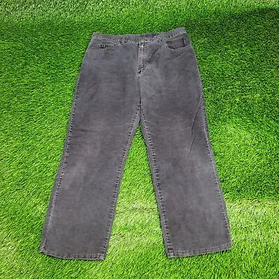 Vintage 80s LEE Corduroy Baggy Cropped Pants 33x25 (Tag 36) Black Gray Skater • $24.25