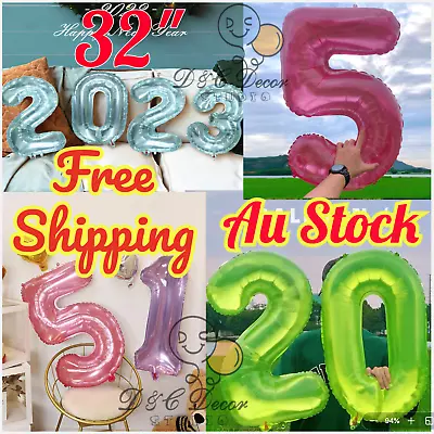 32''/ 81cm Number Foil Balloon Birthday Party Decoration NEW Styles Jelly Crown • $4.50