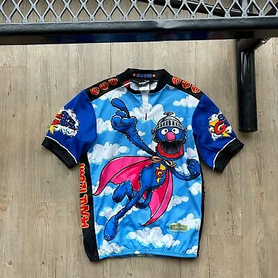 VINTAGE | Sesame Street Super Grover Cycling Bike Jersey Sz M Adult • $52.50