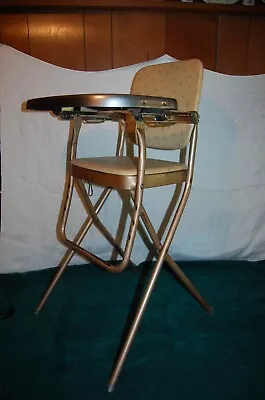High Chair COSCO STYLAIRE Chrome Metal Vinyl  Vintage 1950s 1960s • $34.99