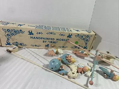 Vintage IRMI Zoo Wood Nursery Crib Mobile Hand Painted With Box • $20