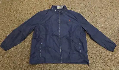 BIG & TALL New Polo Ralph Lauren Men's Packable Windbreaker Size 4XB Navy Blue • $24.95