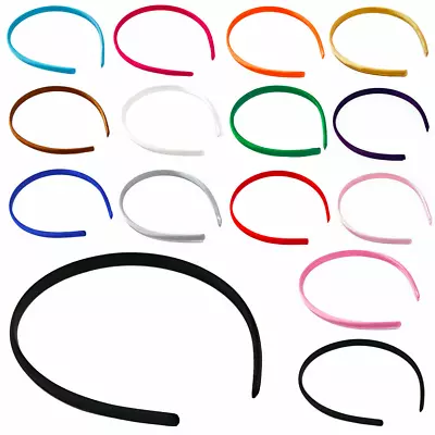 £1.59 • Buy Satin Alice Bands Girls Kids Headband Satin Women 1cm Ladies Solid Hair Thin