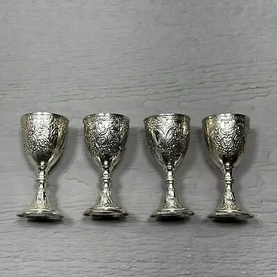 Vintage C&Co Mini Goblet Set Of Four Wine Plated • £66.49