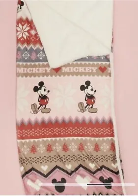 Forever 21 X Disney Mickey & Minnie Mouse Fair Isle 60 X 50 Inch Throw Blanket • $45.95