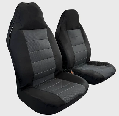 $86.89 • Buy Canvas Seat Covers Front Pair Black Carbon For Ssangyong Musso XLV Ultimate