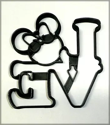 Minnie Mouse Head Love Word Letters Valentine Wedding Cookie Cutter Usa Pr3327 • $2.99