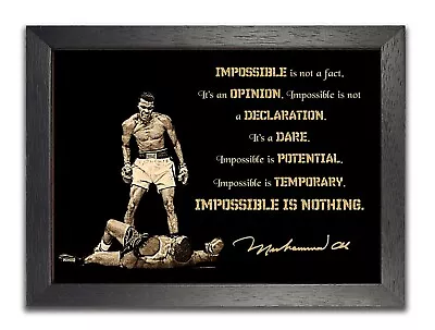 Muhammad Ali Famous Boxer Inspirational Quote #14 Impossible Golden Poster Photo • £4.99