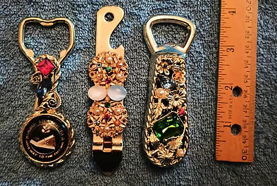 Vintage Bottle Opener Lot Of 3 Fancy Rhinestone • $9.99