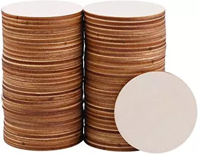 60 Pack 4 Inch Wood Circles For Crafts Unfinished Wood Rounds Wooden Cutouts • $18.01