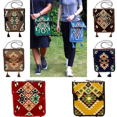 Ladies Casual Bags Hand Woven Kilim Fabric Boho Hippie Festival Messenger Bag • £18.50