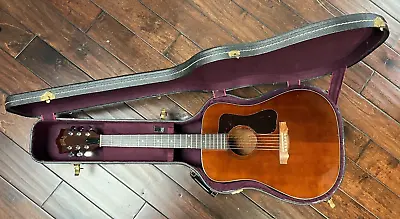 Vintage 1977 Guild D-25 M (D25M) Mahogany W/ Orig 2520 Hard Case Acoustic Guitar • $1249.99