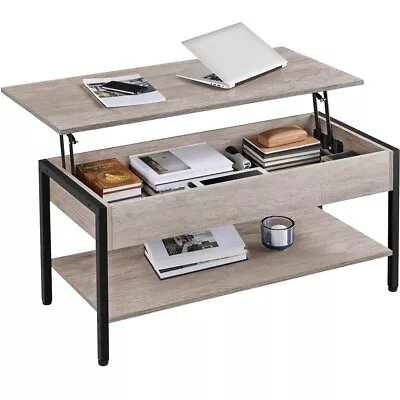 Large Lift Top Coffee Table Storage Industrial Central Table Used • $47.99