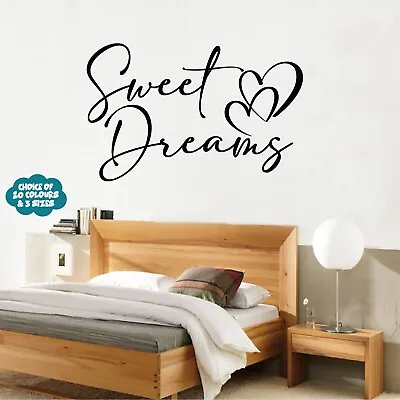 SWEET DREAMS Bedroom Wall Sticker Wall Quote Vinyl Wall Sticker Decal Transfer • £5.99