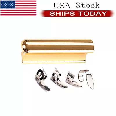 Stainless Steel Guitar Slide Tone Bar Finger Pick For Dobro Lap Steel Guitar • $13.09