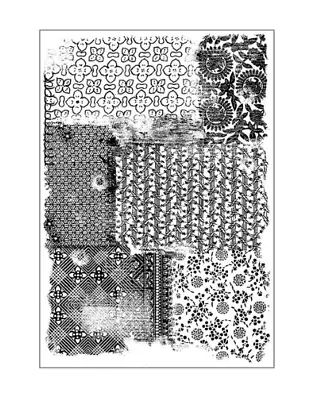 Vintage Patchwork Background Clear Stamp Texture Card Clay FAST Free Ship • $12.79
