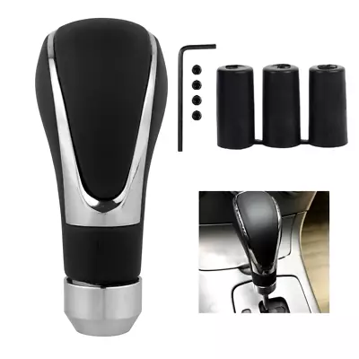 Black Leather Automatic Auto Car Gear Stick Shift Knob Shifter Lever Universal • $19.99