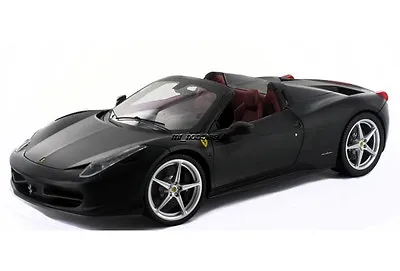 Ferrari 458 Italia Spider Die Cast Matt Black 1/18 By Hot Wheels Elite X5485 • $79.99