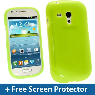 Green Glossy TPU Gel Case For Samsung Galaxy S3 III Mini I8190 Skin Cover Shell • £2.49