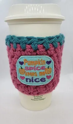 £3.99 • Buy Pumpkin Spice Fall Crochet Cup Cozy, Cup Cosy, Coffee Sleeve , Drinks Sleeve