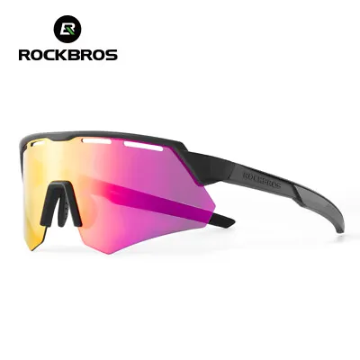 RockBros Polarized Cycling Sunglasses UV400 Glasses Mountain Bike Riding Goggles • $24.99