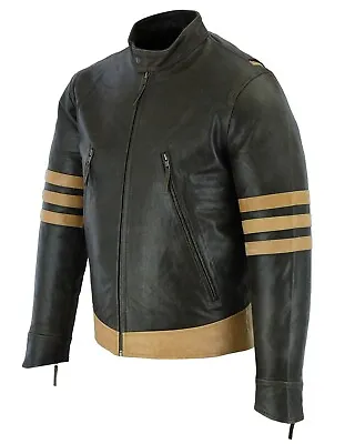 Cuircon Leather Motorbike Bomber Biker Style Men Jacket -X-Men Wolverine Origins • $99