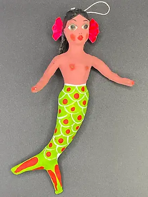 Mexican Papier-Mache Hand Painted Mermaid Ornament • $28