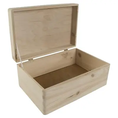 Wooden Memory Keepsake Storage Chest Hinged Lid | Craft Gift Hamper Box Holder • £15.95