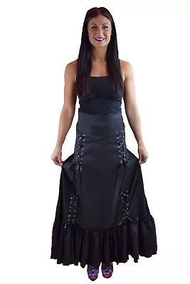 Gothic Victorian Steampunk Black Long Maxi 3-way Corset Gown Skirt  • $50.36