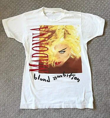 Vintage 1990 Madonna Blond Ambition Tour T-Shirt  Medium Celebration Rare VIP • $199.99