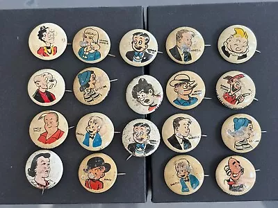 19 Vintage Kellogg’s Cereal Pep Pin Lot Premium Pin Back Buttons • $20