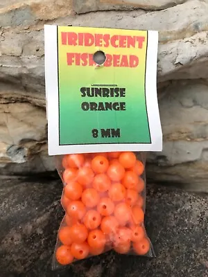 MAd River Steelie Beads / Fish Beads Iridescent Sunrise Orange 8 Mm 1 Pack • $2.99