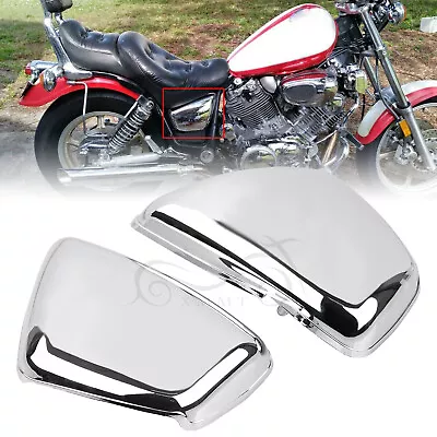 Chrome Left & Right Side Battery Cover Fit For Yamaha Virago 1100/700 XV1100 US • $25.98