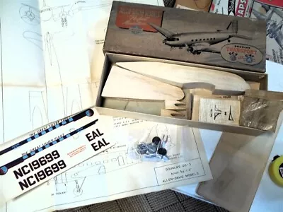 Vintage Model Airplane Kit - DC-3/C-47 Solid Balsa  • $60