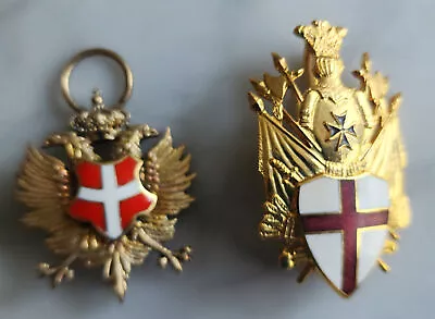 Lot Of 2 Vintage St. George Of England Lapel Pin & Double Headed Eagle Medal • $49.99