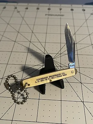 Vintage USA “COCHRANE BROKERAGE CO” Cracked Ice Pocket Knife - Keychain • $9